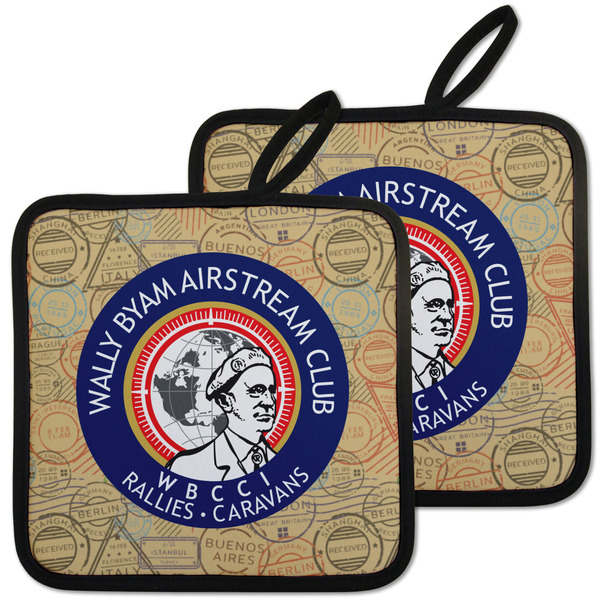 Custom Wally Byam Airstream Club logo Pot Holders - Set of 2