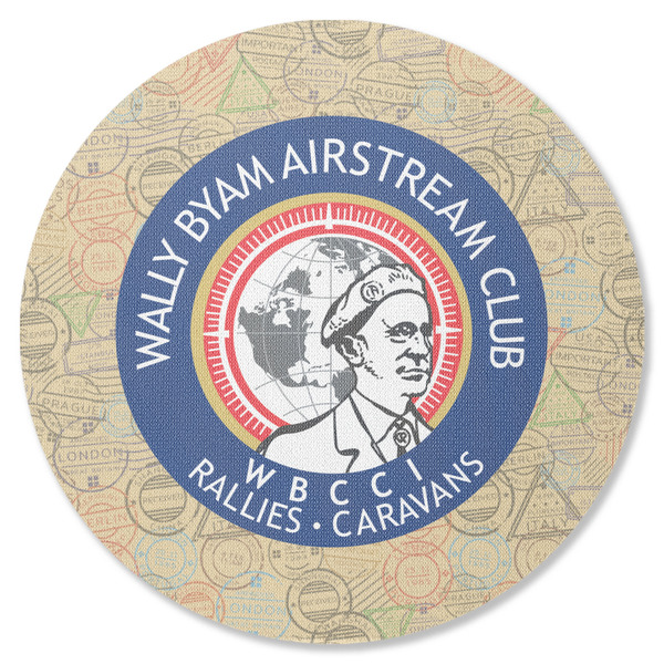 Custom Wally Byam Airstream Club logo Round Rubber Backed Coaster - Single