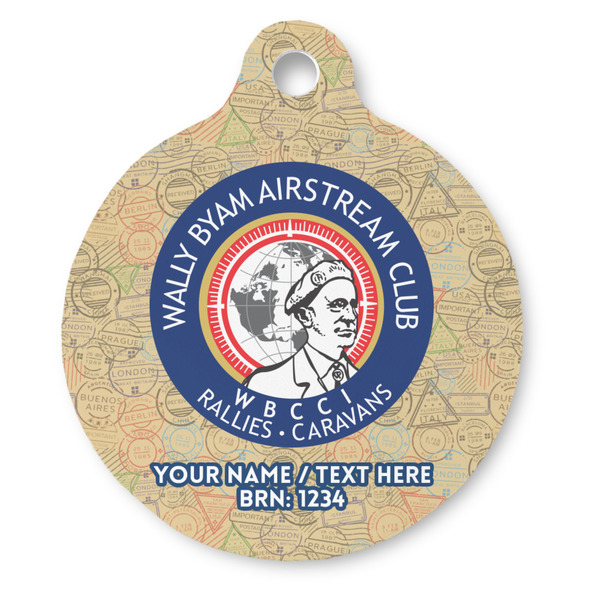 Custom Wally Byam Airstream Club logo Round Pet ID Tag