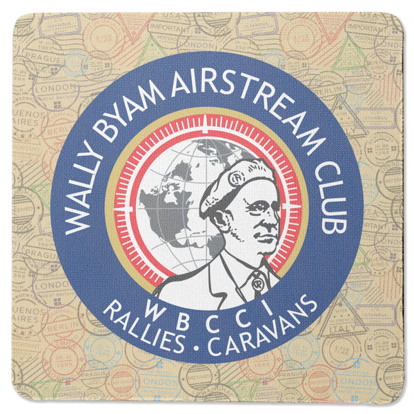 Custom Wally Byam Airstream Club logo Square Rubber Backed Coaster - Single