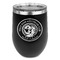 Wally Byam Airstream Club logo Stainless Wine Tumblers - Black - Double Sided - Front