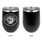 Wally Byam Airstream Club logo Stainless Wine Tumblers - Black - Single Sided - Approval