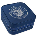 Wally Byam Airstream Club logo Travel Jewelry Box - Navy Blue Leather