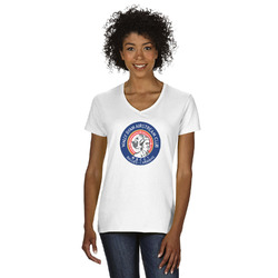 Wally Byam Airstream Club logo Women's V-Neck T-Shirt - White