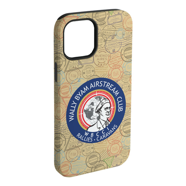 Custom Wally Byam Airstream Club logo iPhone Case - Rubber Lined - iPhone 15 Plus