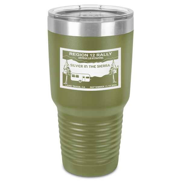 Custom Silver in the Sierra '24 Rally 30 oz Stainless Steel Tumbler - Olive - Single-Sided