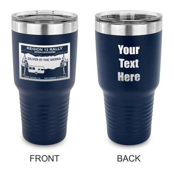 Custom Silver in the Sierra '24 Rally 30 oz Stainless Steel Tumbler - Navy - Double-Sided