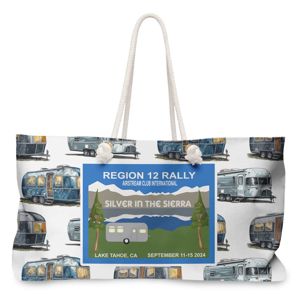 Custom Silver in the Sierra '24 Rally Large Tote Bag with Rope Handles