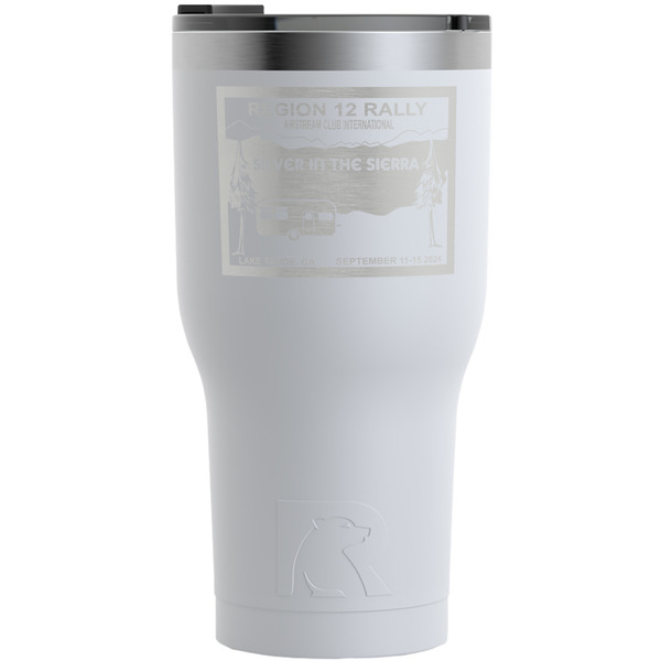 Custom Silver in the Sierra '24 Rally RTIC Tumbler - White - Laser Engraved - Single-Sided