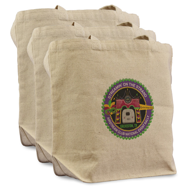 Custom Streamin' on the Strand Reusable Cotton Grocery Bags - Set of 3