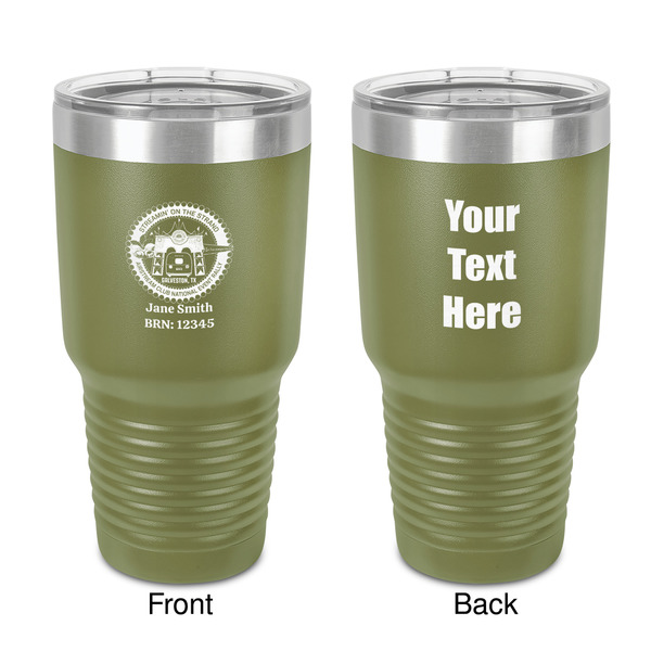 Custom Streamin' on the Strand 30 oz Stainless Steel Tumbler - Olive - Double-Sided