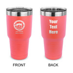 Streamin' on the Strand 30 oz Stainless Steel Tumbler - Coral - Double-Sided