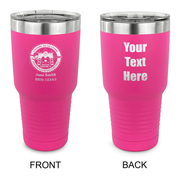 Custom Streamin' on the Strand 30 oz Stainless Steel Tumbler - Pink - Double-Sided