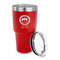 Streamin' on the Strand 30 oz Stainless Steel Ringneck Tumblers - Red - LID OFF