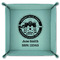 Streamin' on the Strand 9" x 9" Teal Leatherette Snap Up Tray - FOLDED