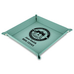 Streamin' on the Strand Faux Leather Dice Tray - 9" x 9"  - Teal