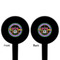 Streamin' on the Strand Black Plastic 4" Food Pick - Round - Double Sided - Front & Back