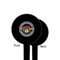 Streamin' on the Strand Black Plastic 4" Food Pick - Round - Single Sided - Front & Back