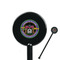 Streamin' on the Strand Black Plastic 5.5" Stir Stick - Round - Closeup