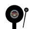 Streamin' on the Strand Black Plastic 6" Food Pick - Round - Closeup