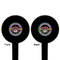 Streamin' on the Strand Black Plastic 6" Food Pick - Round - Double Sided - Front & Back