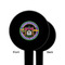 Streamin' on the Strand Black Plastic 6" Food Pick - Round - Single Sided - Front & Back