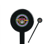 Streamin' on the Strand 7" Round Plastic Stir Sticks - Black - Single-Sided