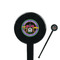 Streamin' on the Strand Black Plastic 7" Stir Stick - Round - Closeup