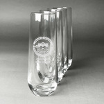 Streamin' on the Strand Champagne Flutes - Stemless - Laser Engraved - Set of 4