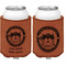 Streamin' on the Strand Cognac Leatherette Can Sleeve - Double Sided Front and Back