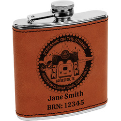 Streamin' on the Strand Leatherette Wrapped Stainless Steel Flask