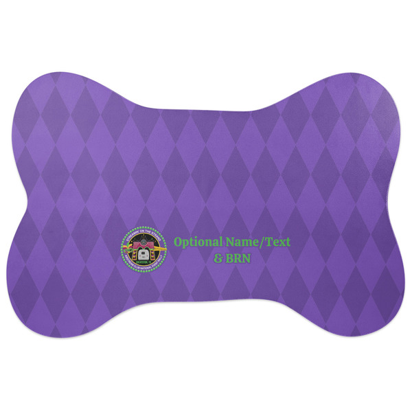 Custom Streamin' on the Strand Bone Shaped Dog Food Mat - Large