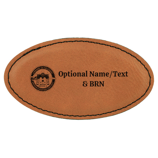 Custom Streamin' on the Strand Leatherette Oval Name Badge with Magnet