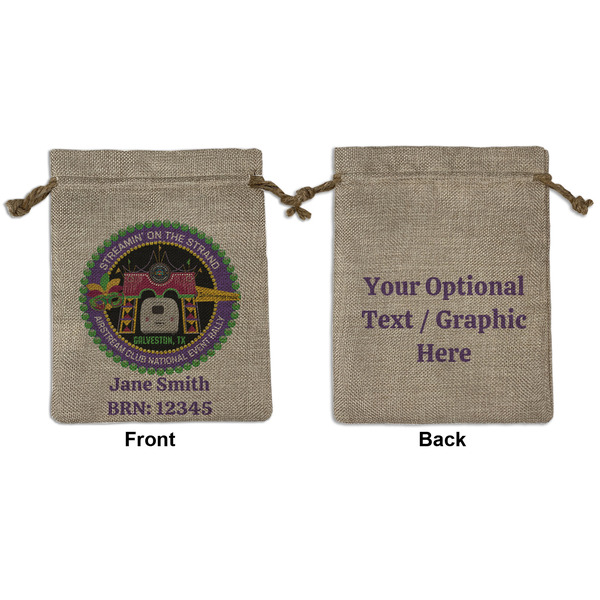 Custom Streamin' on the Strand Burlap Gift Bag - Medium -Double-Sided