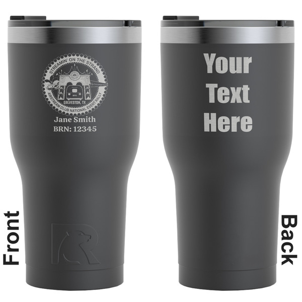 Custom Streamin' on the Strand RTIC Tumbler - Black - Laser Engraved - Double-Sided