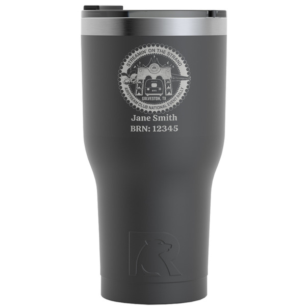 Custom Streamin' on the Strand RTIC Tumbler - Black - Laser Engraved - Single-Sided