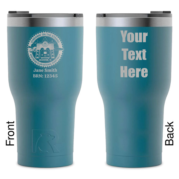 Custom Streamin' on the Strand RTIC Tumbler - Dark Teal - Laser Engraved - Double-Sided