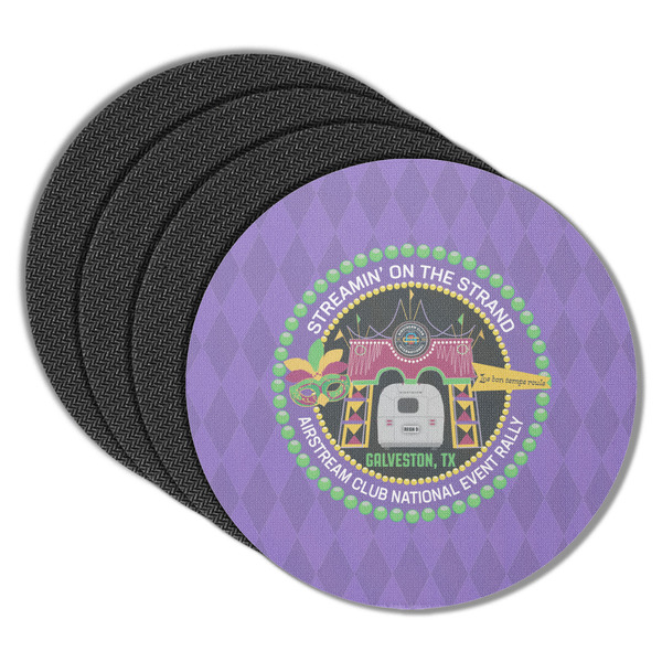 Custom Streamin' on the Strand Round Rubber Backed Coasters - Set of 4