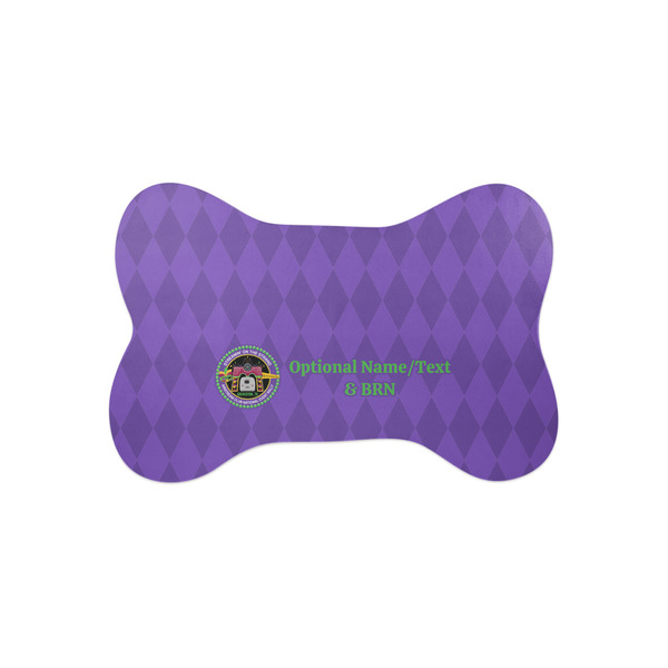 Custom Streamin' on the Strand Bone Shaped Dog Food Mat - Small