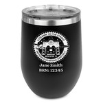 Streamin' on the Strand Stemless Stainless Steel Wine Tumbler - Black - Double-Sided