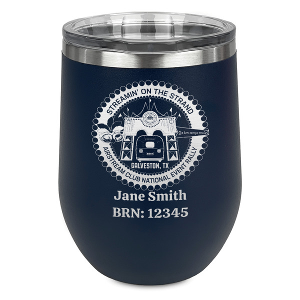 Custom Streamin' on the Strand Stemless Stainless Steel Wine Tumbler - Navy - Double-Sided