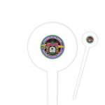 Streamin' on the Strand 4" Round Plastic Food Picks - White - Single-Sided