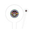 Streamin' on the Strand White Plastic 6" Food Pick - Round - Closeup