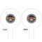 Streamin' on the Strand White Plastic 6" Food Pick - Round - Double Sided - Front & Back