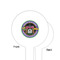 Streamin' on the Strand White Plastic 6" Food Pick - Round - Single Sided - Front & Back