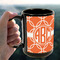 Linked Circles 15oz. Black Mug - LIFESTYLE