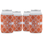 Linked Circles Can Cooler (12 oz) - Set of 4 w/ Monograms