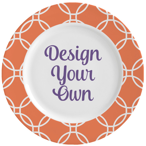 Custom Linked Circles Ceramic Dinner Plates (Set of 4) (Personalized)