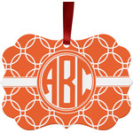 Linked Circles Metal Frame Ornament - Double Sided w/ Monogram