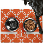 Linked Circles Dog Food Mat - Large w/ Monogram